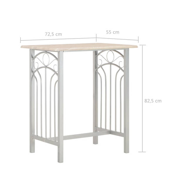 vidaXL 3-delige Barset hout en staal