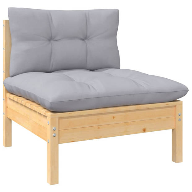The Living Store Loungeset Houten Tuinmeubelset - 63.5 x 63.5 x 62.5 cm - Massief Grenenhout