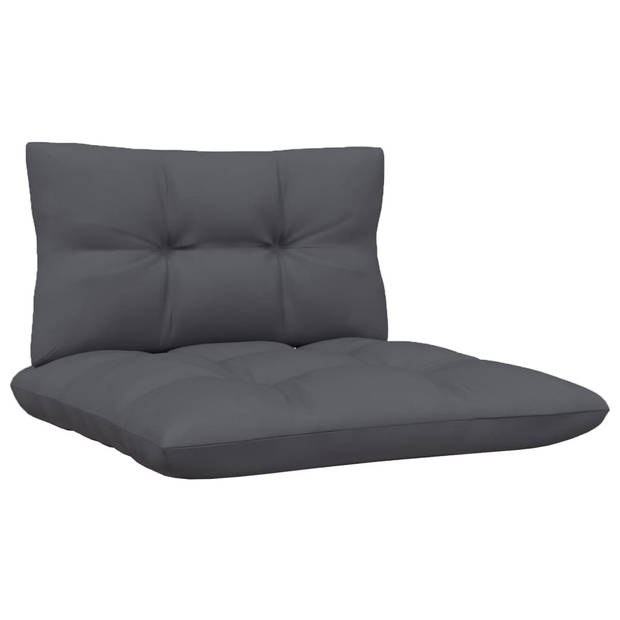 The Living Store Loungeset - Grenenhout - Wit - 63.5 x 63.5 x 62.5 cm - Incl - kussens