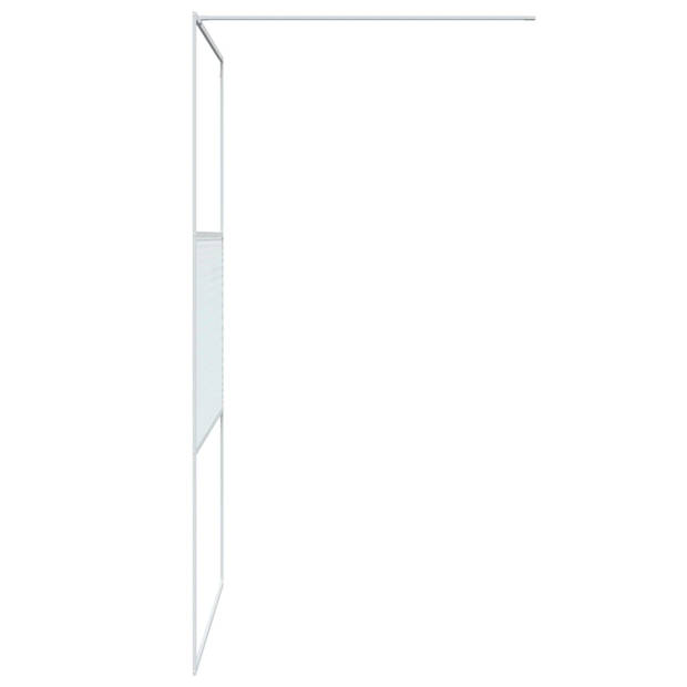 vidaXL Inloopdouchewand 115x195 cm transparant ESG-glas wit