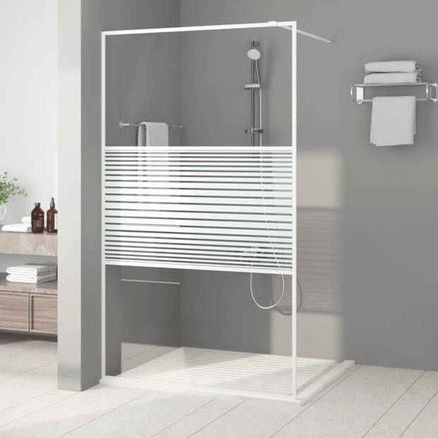 vidaXL Inloopdouchewand 115x195 cm transparant ESG-glas wit