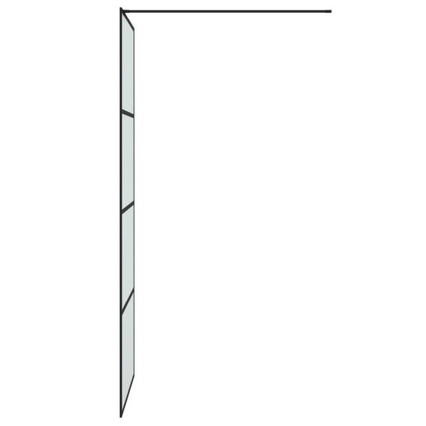 vidaXL Inloopdouchewand 80x195 cm mat ESG-glas zwart