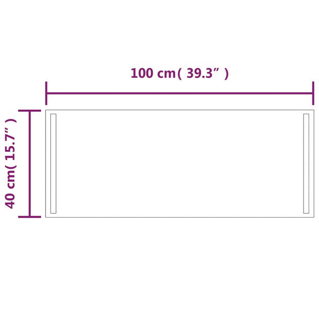 vidaXL Badkamerspiegel LED 100x40 cm