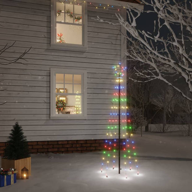 vidaXL Kerstboom met grondpin 108 LED's meerkleurig 180 cm