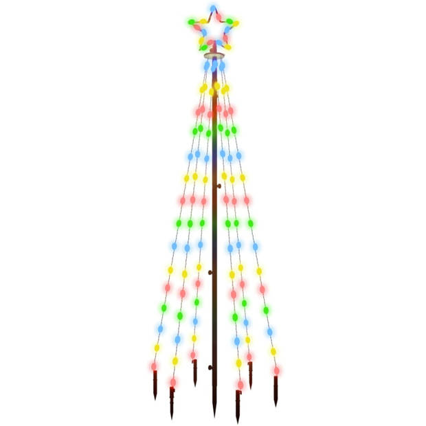 vidaXL Kerstboom met grondpin 108 LED's meerkleurig 180 cm