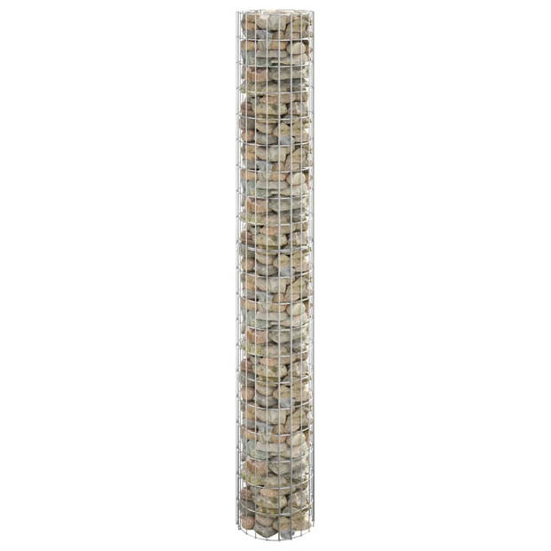 The Living Store Gabion Paal Rond - 30 x 200 cm - Gegalvaniseerd Staal