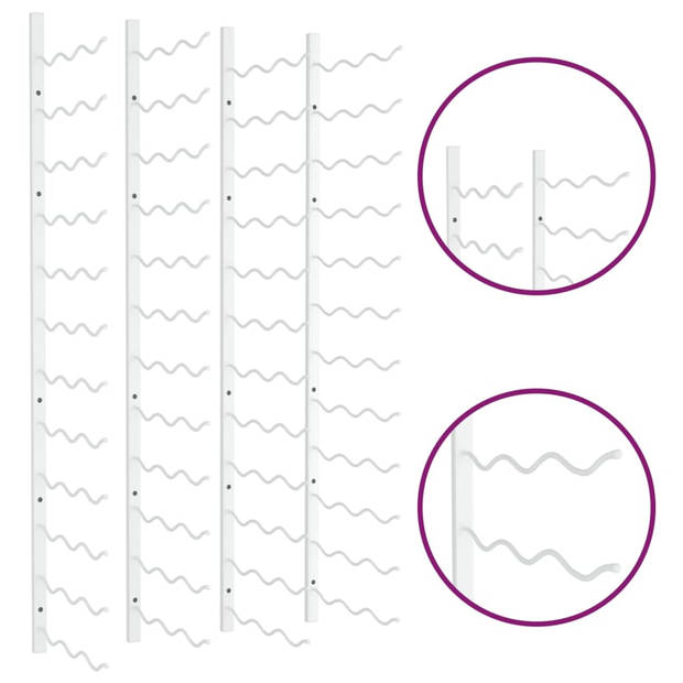 vidaXL Wijnrekken 2 st voor 36 flessen wandmontage ijzer wit
