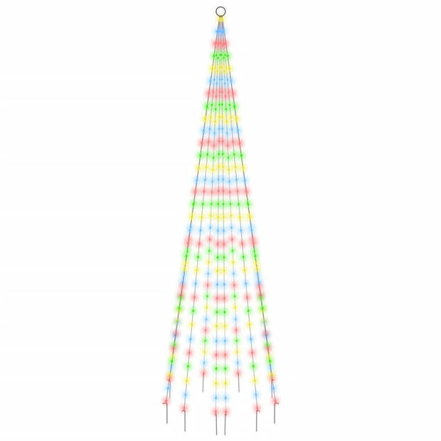 vidaXL Vlaggenmast kerstboom 310 LED's meerkleurig 300 cm