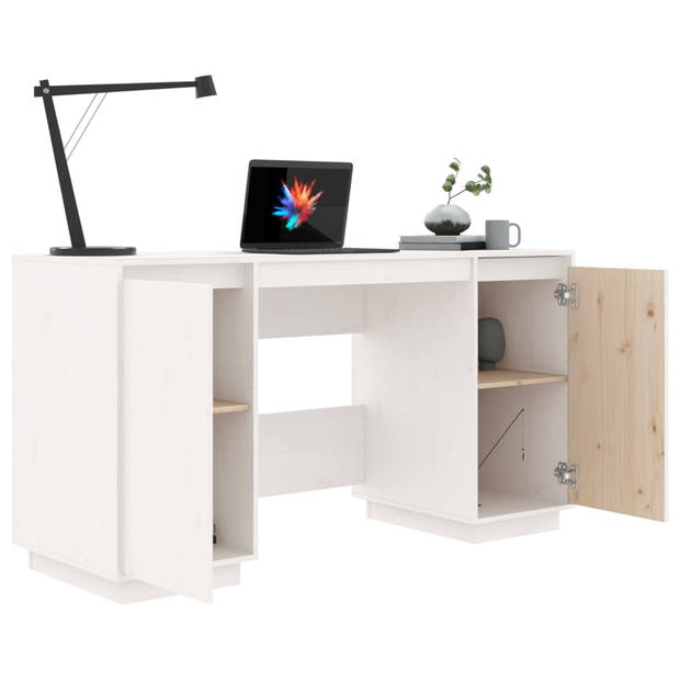 The Living Store Bureau - Klassiek - Wit - 140 x 50 x 75 cm - Massief grenenhout