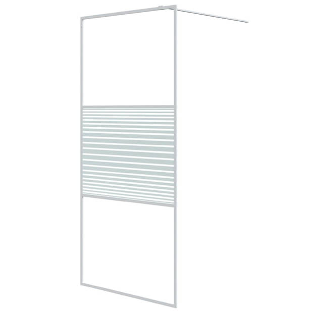 vidaXL Inloopdouchewand 90x195 cm transparant ESG-glas wit