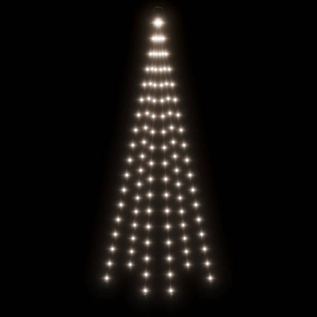 vidaXL Vlaggenmast kerstboom 108 LED's koudwit 180 cm