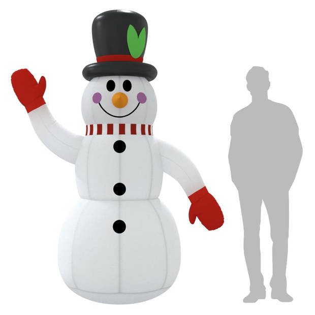 vidaXL Sneeuwpop opblaasbaar met LED's 240 cm