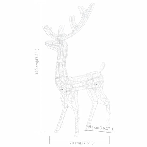 vidaXL Kerstversiering rendier 2 st meerkleurig 120 cm acryl