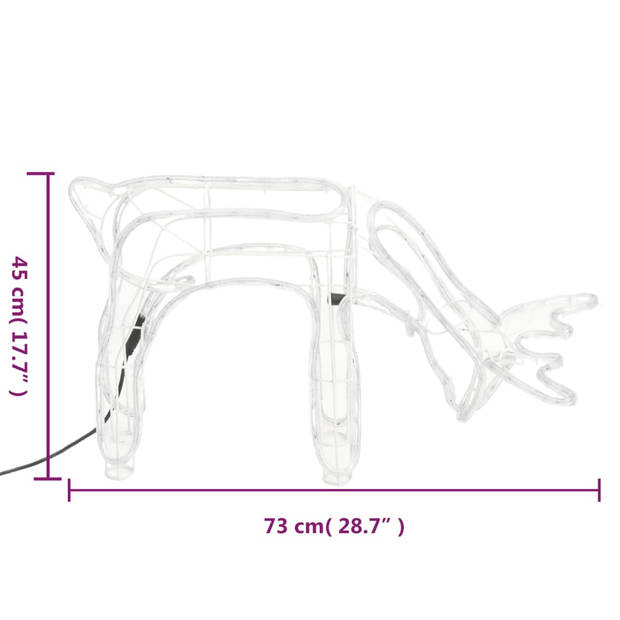 vidaXL Kerstfiguur rendier 3 st 73x31x45 cm warmwit