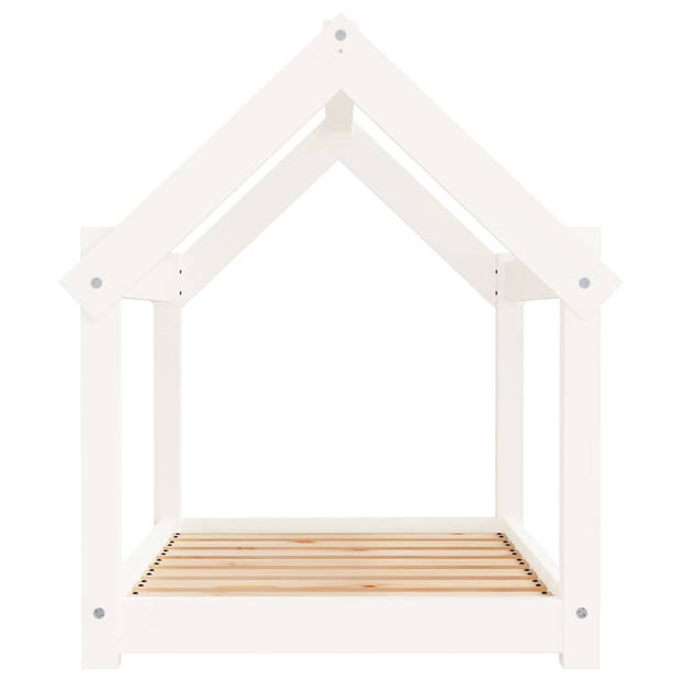 The Living Store Hondenmand Grenenhout - 81x60x70 cm - Wit