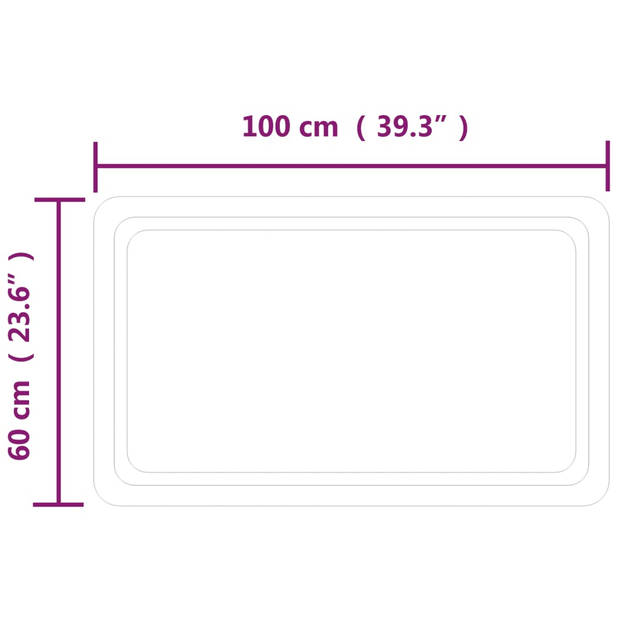 vidaXL Badkamerspiegel LED 100x60 cm