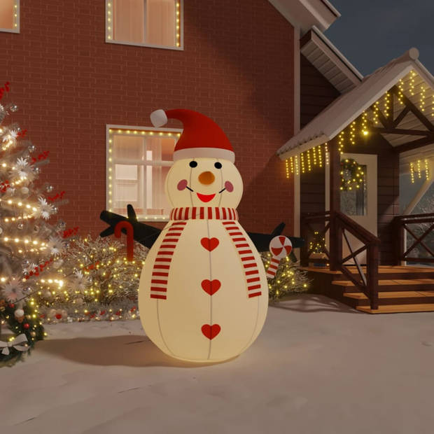 vidaXL Sneeuwpop opblaasbaar met LED's 250 cm