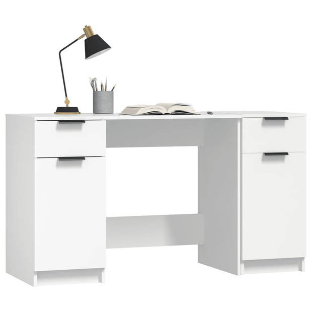 The Living Store Bureau - Moderne schrijftafel met bijzetkast - Afmetingen- 100 x 50 x 75 cm - Materiaal- bewerkt hout