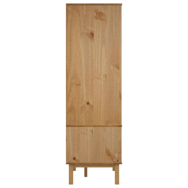 The Living Store Kledingkast OTTA - Massief grenenhout - 76.5 x 53 x 172 cm - 2 lades - 1 groot vak