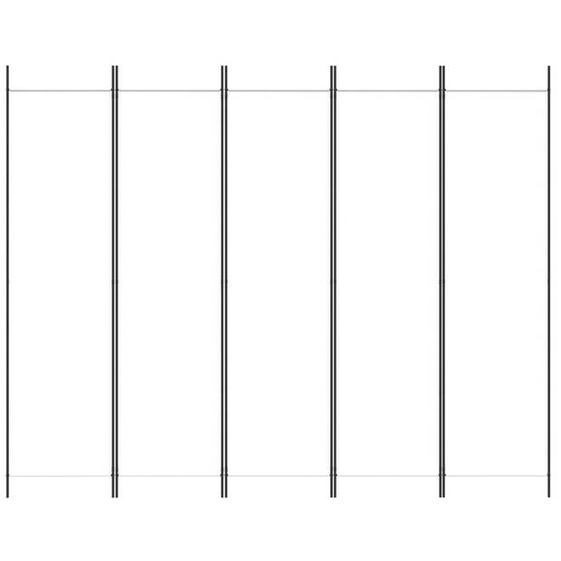 The Living Store Kamerscherm Wit 5 Panelen - 250 x 200 cm (B x H) - Duurzaam materiaal