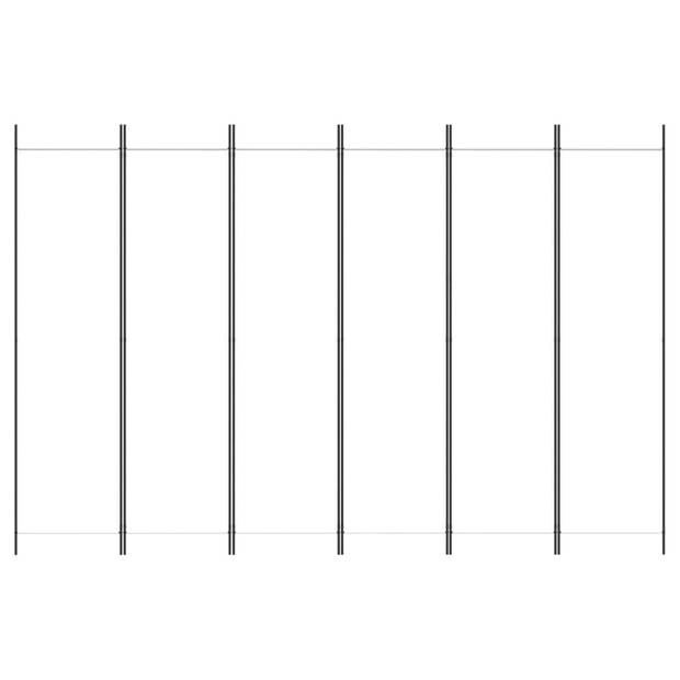 vidaXL Kamerscherm met 6 panelen 300x200 cm stof wit