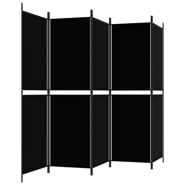 vidaXL Kamerscherm met 5 panelen 250x180 cm stof zwart