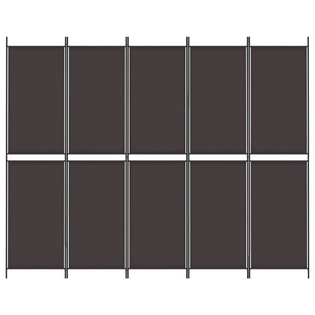 vidaXL Kamerscherm met 5 panelen 250x200 cm stof bruin