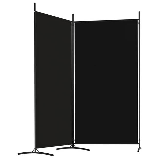vidaXL Kamerscherm met 2 panelen 175x180 cm stof zwart