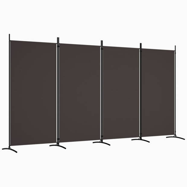 vidaXL Kamerscherm met 4 panelen 346x180 cm stof bruin