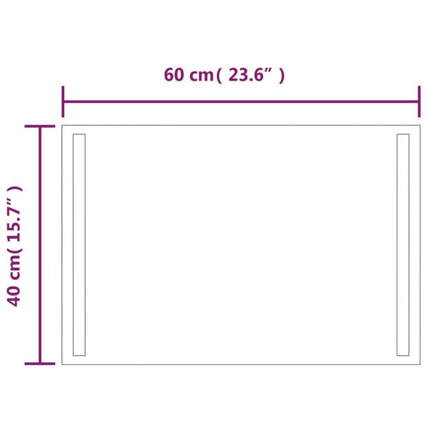 vidaXL Badkamerspiegel LED 40x60 cm