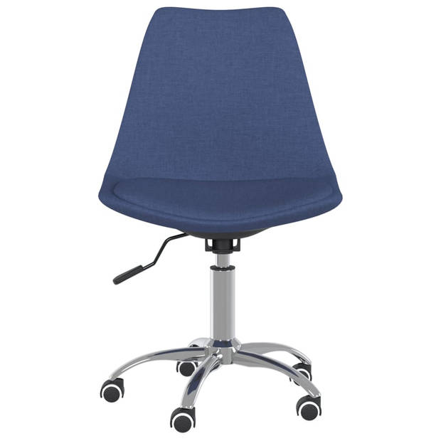 vidaXL Eetkamerstoelen 2 st draaibaar stof blauw