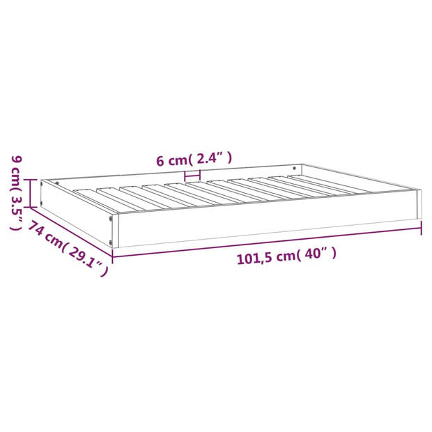 The Living Store Hondenmand Grenenhout - 101.5 x 74 x 9 cm - Honingbruin