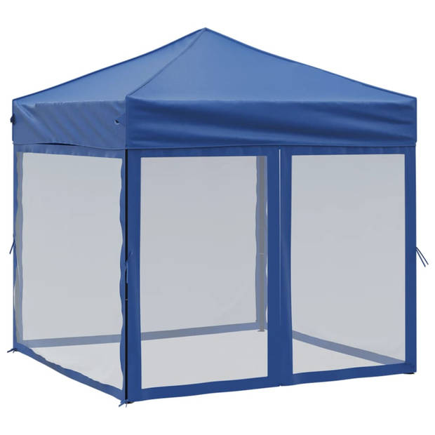 vidaXL Partytent inklapbaar met zijwanden 2x2 m blauw