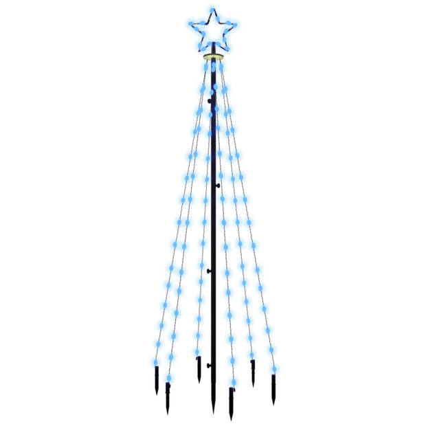 vidaXL Kerstboom met grondpin 108 LED's blauw 180 cm