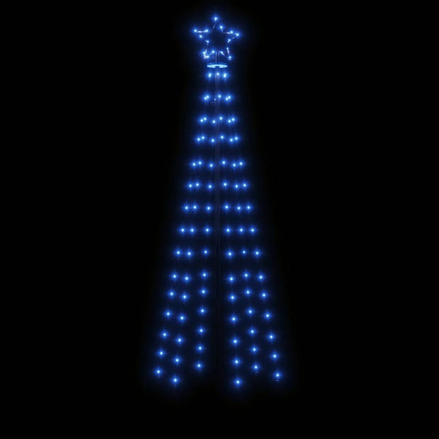 The Living Store LED-Kerstboom 180 cm - Blauw - 108 LEDs - Compact ontwerp