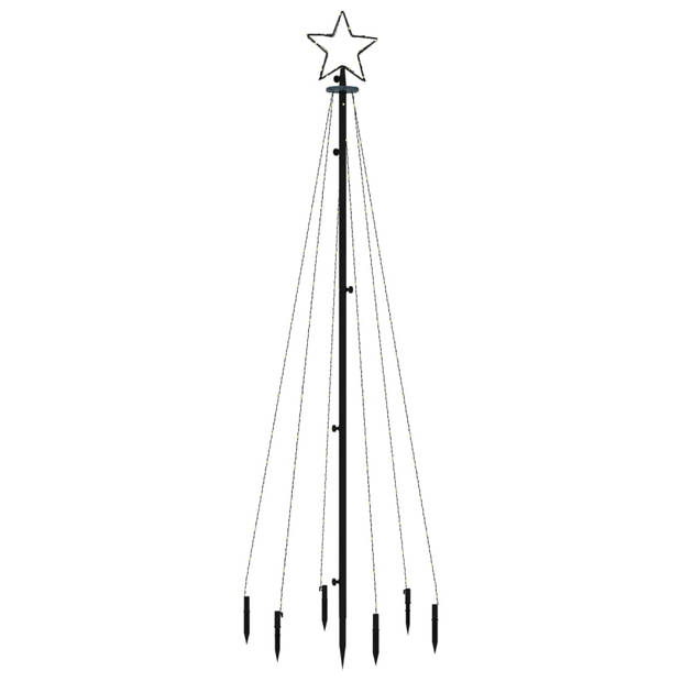 vidaXL Kerstboom met grondpin 108 LED's koudwit 180 cm