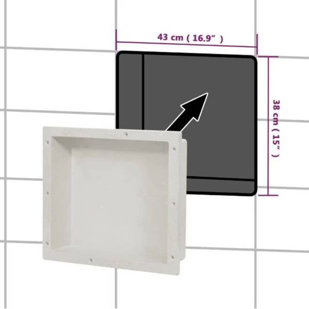 vidaXL Douchenis 41x36x10 cm matwit