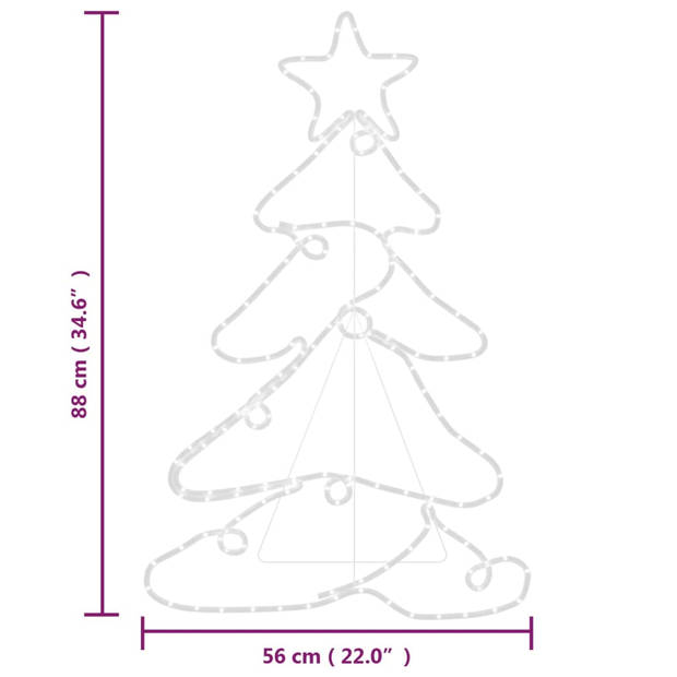 vidaXL Kerstfiguur boom met 144 LED's 88x56 cm