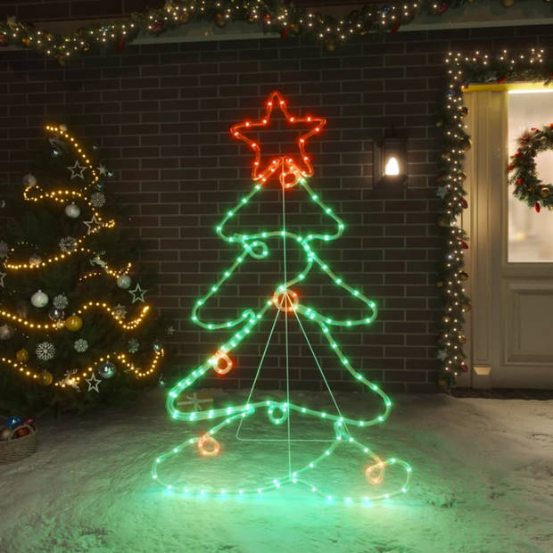 vidaXL Kerstfiguur boom met 144 LED's 88x56 cm