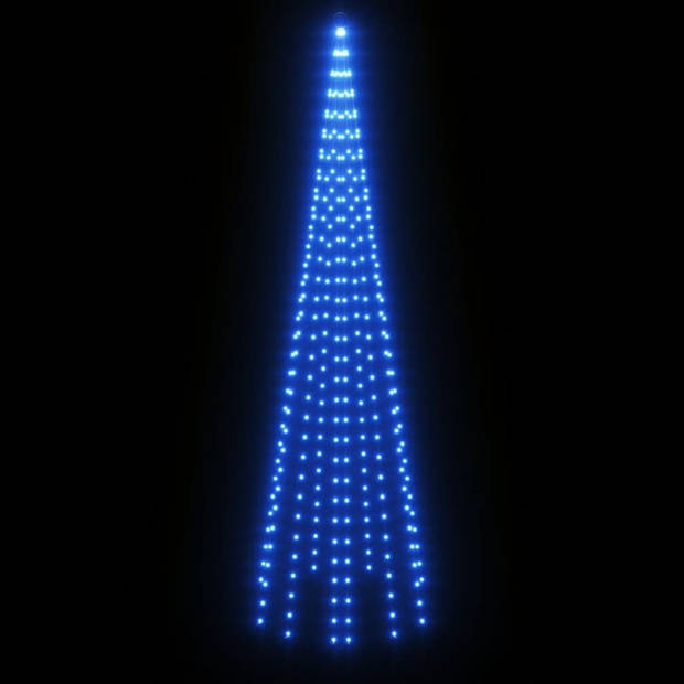 vidaXL Vlaggenmast kerstboom 310 LED's blauw 300 cm