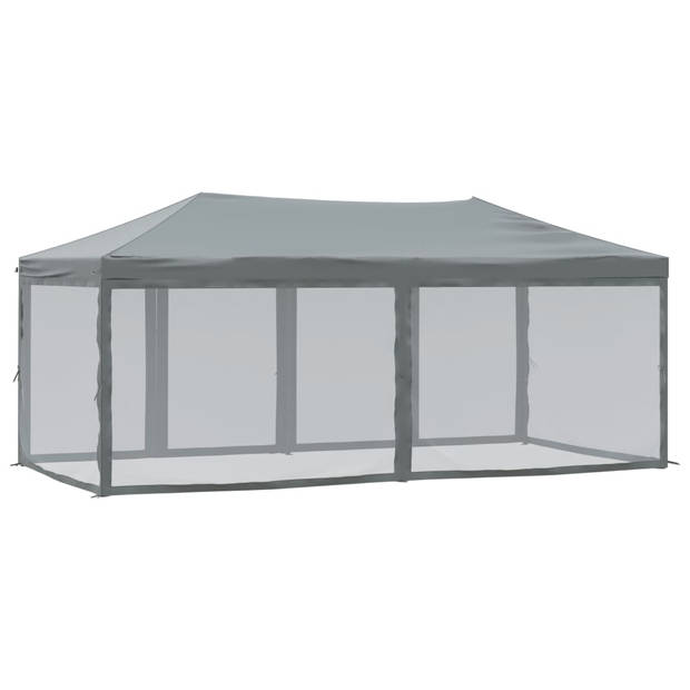 vidaXL Partytent inklapbaar met zijwanden 3x6 m antracietkleurig