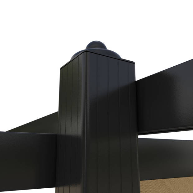 vidaXL Tuinprieel met uittrekbaar dak 3x3 m taupe