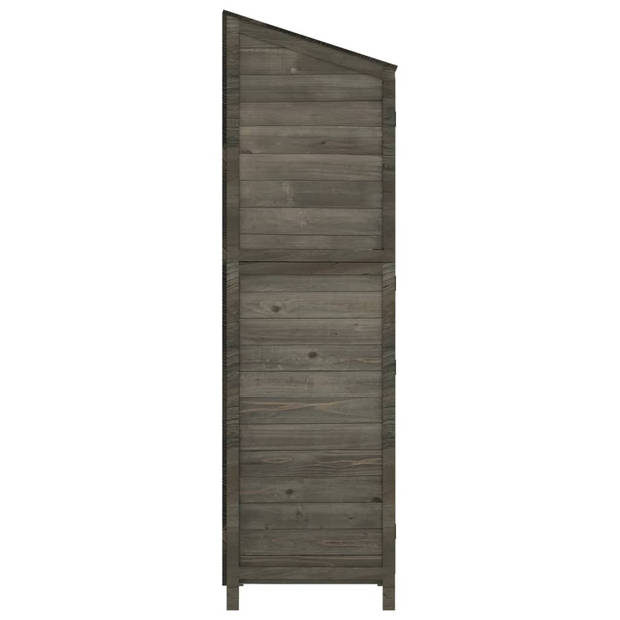 The Living Store Schuur - Houten - 102x52x174.5 cm - Antraciet