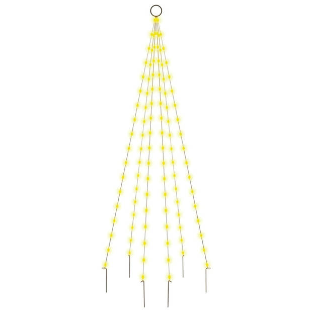 vidaXL Vlaggenmast kerstboom 108 LED's warmwit 180 cm