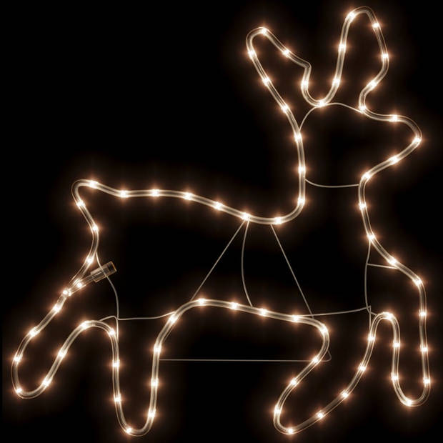 vidaXL Kerstfiguur rendier met 72 warmwitte LED's 57x55x4,5 cm