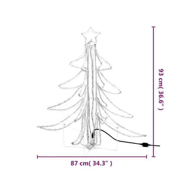 vidaXL Kerstfiguur boom 2 st inklapbaar met LED's 87x87x93 cm warmwit