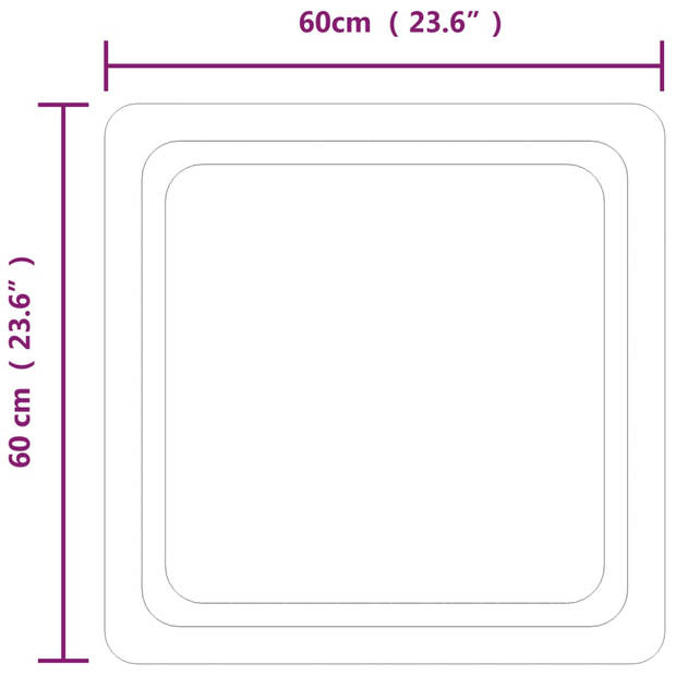 vidaXL Badkamerspiegel LED 60x60 cm