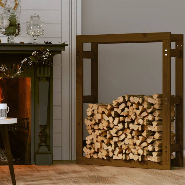 vidaXL Haardhoutrek 80x25x100 cm massief grenenhout honingbruin