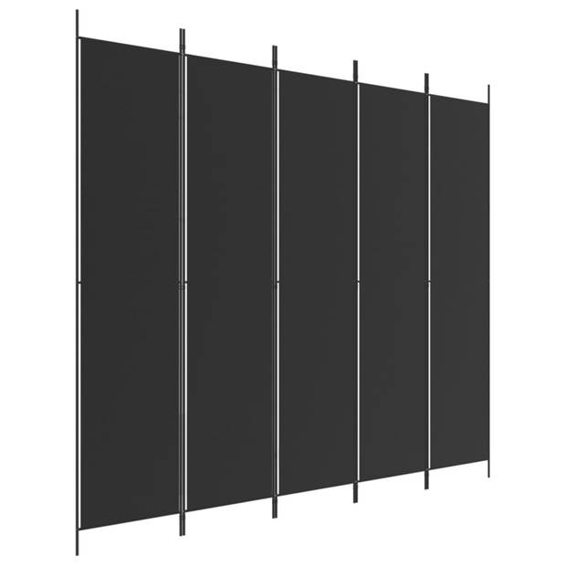 vidaXL Kamerscherm met 5 panelen 250x220 cm stof zwart
