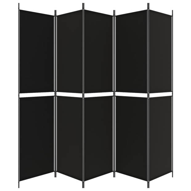 vidaXL Kamerscherm met 5 panelen 250x220 cm stof zwart